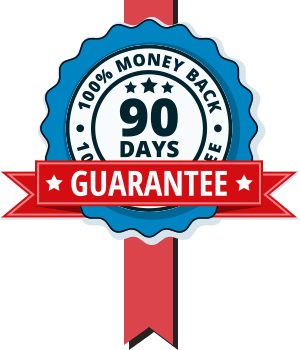 90 day 100% money back guarantee seal